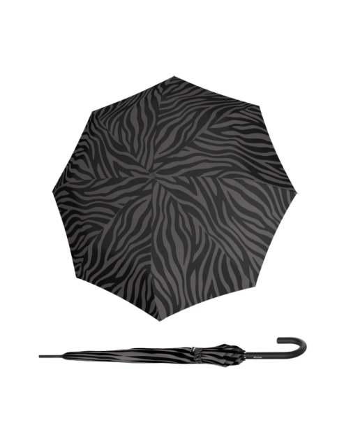 Obrazek KNIRPS A.760 STICK AUTOMATIC Zebra Black - Elegancki parasol z wyrzutnikiem gąbki