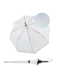 Obrazek Knirps C.760 Stick Transparent Stardust Black - przezroczysty damski parasol na goleń