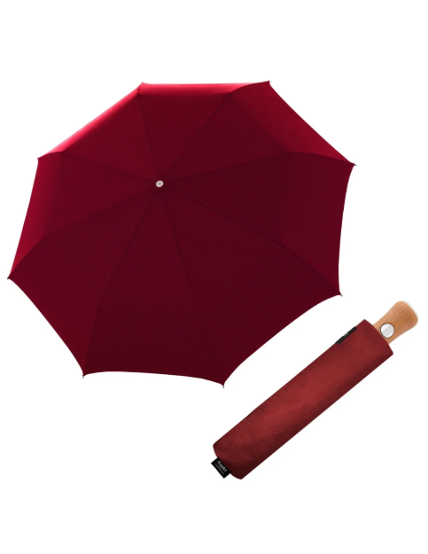 Obrazek DOPPLER MANUFAKTUR Bellino Nickel matt Oxford - w pełni automatyczny luksusowy parasol czerwony