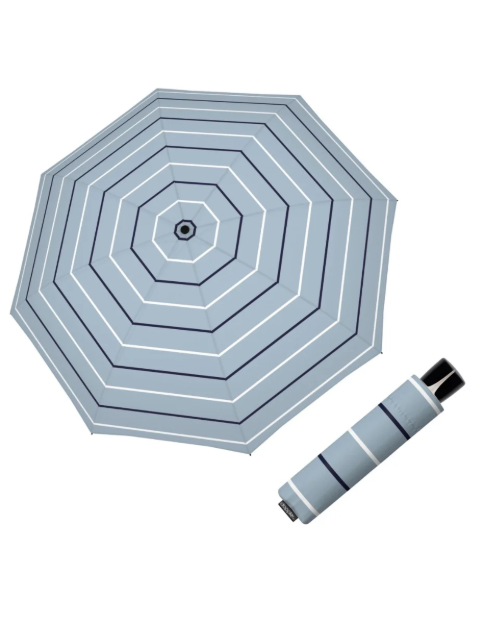 Obrazek DOPPLER Mini Fiber Classy blue - damski parasol składany niebieski