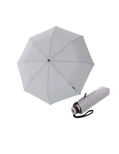 Obrazek Knirps Chrome Matt Manual Melange Grey - elegancki parasol składany szary