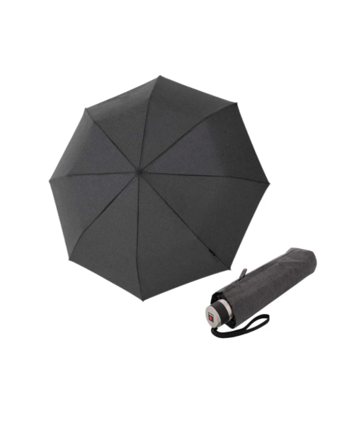Obrazek Knirps Chrome Matt Manual Melange Black - elegancki parasol składany szary
