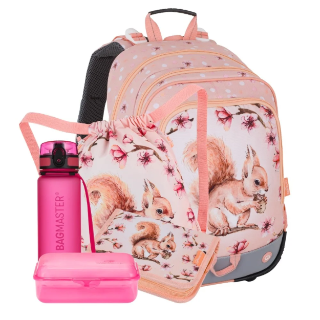 Obrazek Bagmaster ALFA 26 A velký školní set pro prvňáčky – veverka Oranžová 23 l