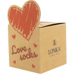 Obrazek LONKA Skarpetki dla zakochanych DARLING czarne w serduszka 2 (3 pary)