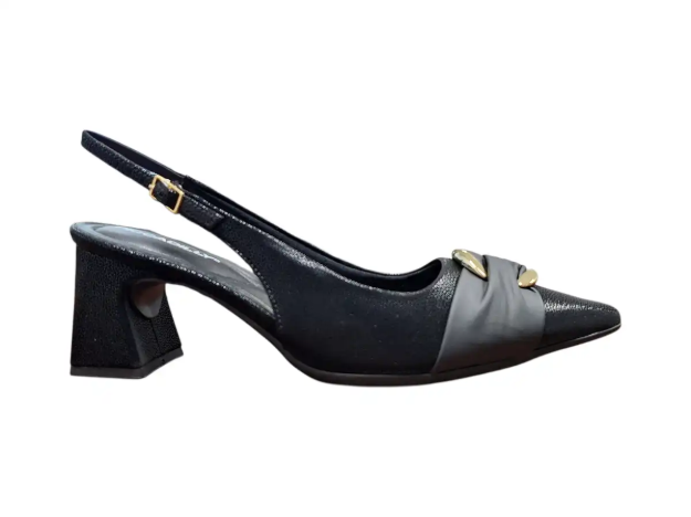 Obrazek Piccadilly 764020-2 Sandały damskie na obcasie czarne