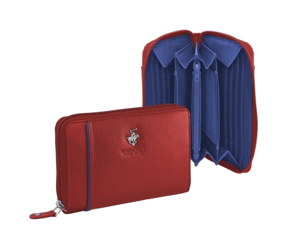 Obrazek Portfel damski BHPC Piping zipper BH-1573-02 czerwony