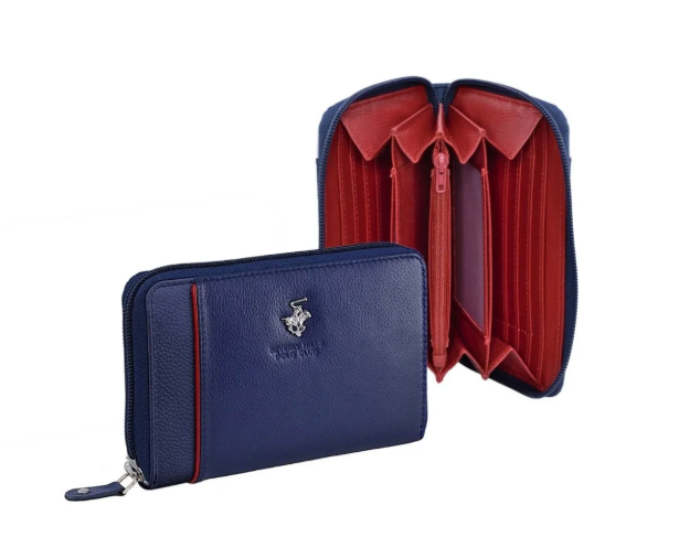 Obrazek Portfel damski BHPC Piping zipper BH-1573-05 niebieski