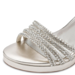 Obrazek Tamaris 1-28390-46-957 Sandały damskie na obcasie srebrne