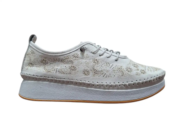 Obrazek Wild 156-26039 Damskie buty skórzane w całości białe