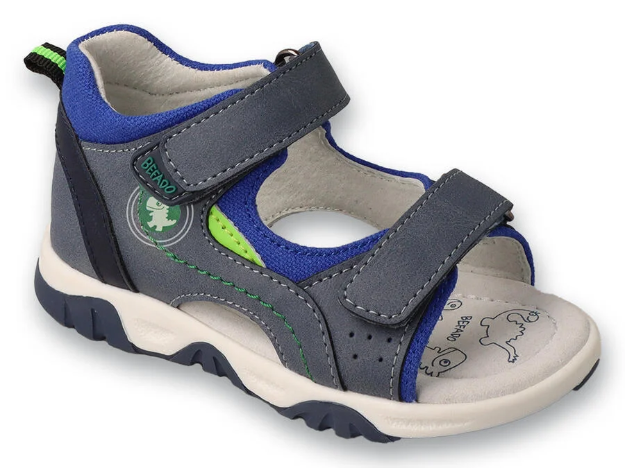 Obrazek BEFADO 170P121 sandały chłopięce PLANE szaro niebieskie