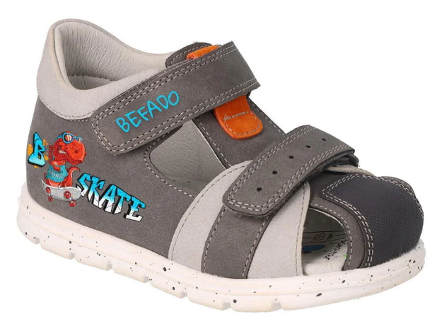 Obrazek BEFADO 170X087 chlapecké sandálky SKATE šedé