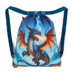Obrazek Bagmaster SÁČEK LUMI 26 D školní na přezůvky / tělocvik – drak Modrá 1,5 l