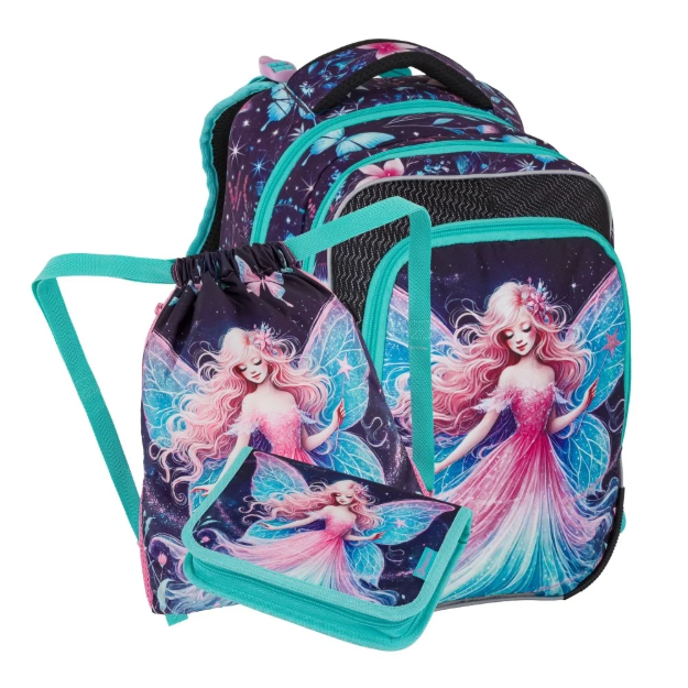 Obrazek Bagmaster BETA 26 A malý školní set pro prvňáčky – víla Vícebarevná 23 l