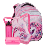 Obrazek Bagmaster BETA 26 B velký školní set pro prvňáčky – jednorožec Růžová 23 l