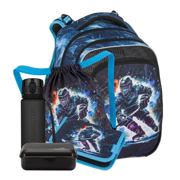 Obrazek Bagmaster BETA 26 D velký školní set pro prvňáčky – hokej Modrá 23 l