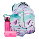 Obrazek Bagmaster LUMI 26 B velký školní set pro prvňáčky – kůň Modrá 23 l