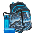 Obrazek Bagmaster LUMI 26 C velký školní set pro prvňáčky – auto Modrá 25 l