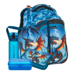 Obrazek Bagmaster LUMI 26 D velký školní set pro prvňáčky – drak Modrá 23 l