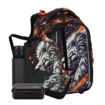 Obrazek Bagmaster VEGA 26 A velký školní set pro prvňáčky – lev Oranžová 22 l