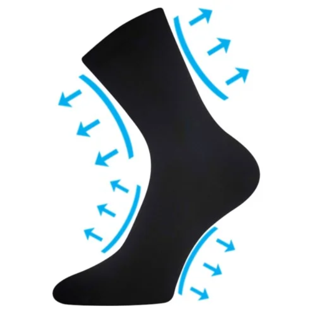 Obrazek LONKA Ponožky velmi roztažné DIACOTTONIX pro diabetiky ČERNÉ (3 páry)