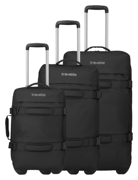 Obrazek Travelite Bolonia Wheeled Duffle S,M,L Black S: 35 l / M: 50 l / L: 75 L