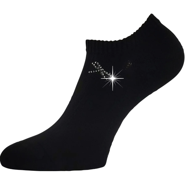 Obrazek LONKA Ponožky dámské elegantní FLITANA 01 s kamínky ČERNÉ (3 páry)
