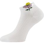 Obrazek LONKA Ponožky dámské elegantní FLITANA 02 s kamínky BÍLÉ (3 páry)