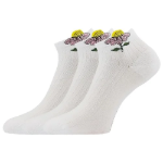 Obrazek LONKA Ponožky dámské elegantní FLITANA 02 s kamínky BÍLÉ (3 páry)