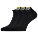 Obrazek LONKA Ponožky dámské elegantní FLITANA 02 s kamínky ČERNÉ (3 páry)