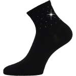 Obrazek LONKA Ponožky dámské elegantní FLITANA 04 s kamínky ČERNÉ (3 páry)