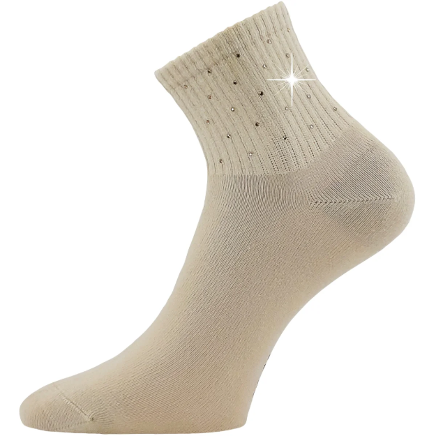 Obrazek LONKA Ponožky dámské elegantní FLITANA 04 s kamínky BÉŽOVÉ (3 páry)