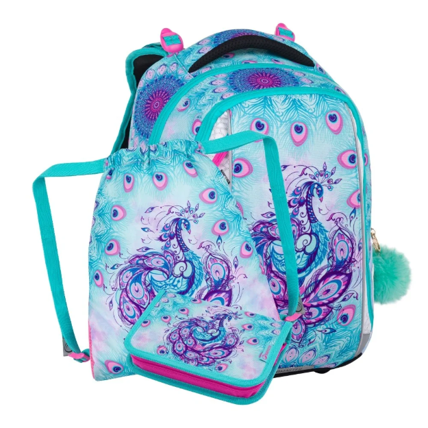 Obrazek Bagmaster VEGA 24 B malý školní set pro prvňáčky – páv Modrá 22 l
