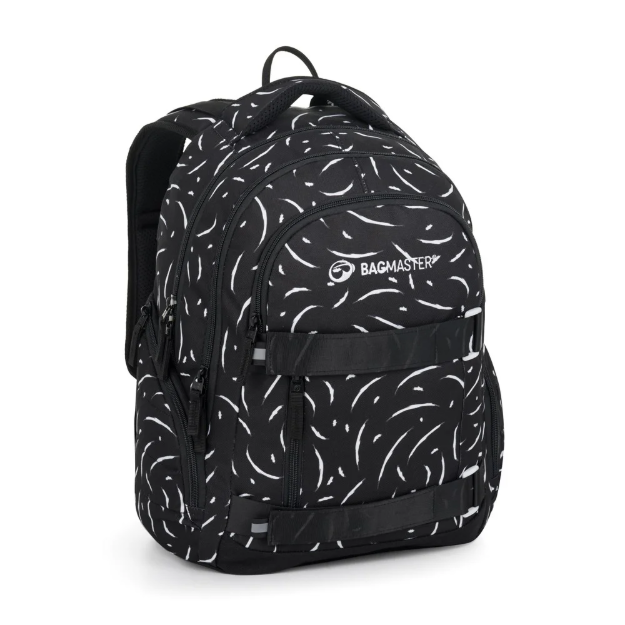 Obrazek Bagmaster NOMAD 25 A studentský batoh – černo-bílý Černá 30 l