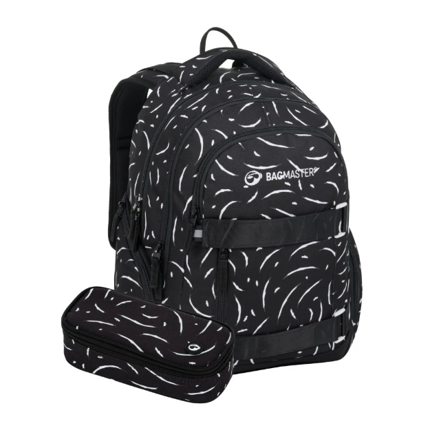 Obrazek Bagmaster NOMAD 25 A studentský set – černo-bílý Černá 30 l