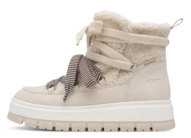 Obrazek Tamaris 1-26223-47-418 Damskie zimowe botki do kostki ivory
