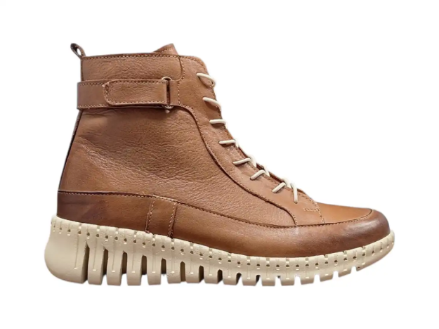 Obrazek Wild 017-404217 Damskie skórzane buty za kostkę w kolorze tiger