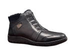 Obrazek Wild R732-00 Damskie skórzane buty za kostkę w kolorze czarny