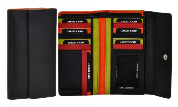 Obrazek Dámská peněženka BHPC Colorfull long combi - černá BH-2967-01 černá