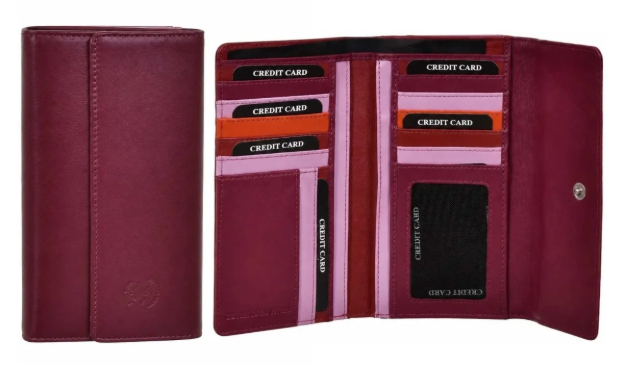 Obrazek Dámská peněženka BHPC Colorfull long combi - fuchsiová BH-2967-30 růžová