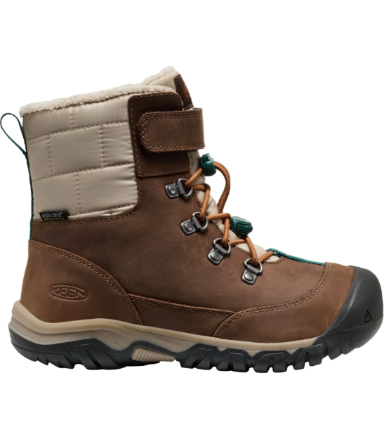 Obrazek KEEN Kanibou WP Youth Dziecięce zimowe botki do kostki w kolorze dark earth/roasted pecan
