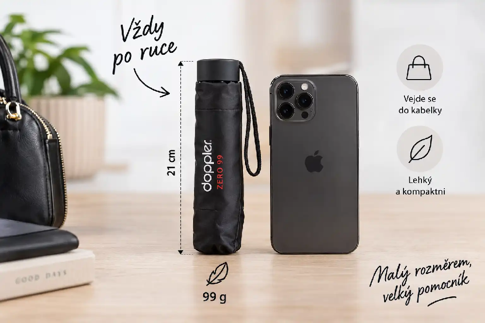 Składany parasol manualny Doppler Zero 99 o wadze 99 gramów