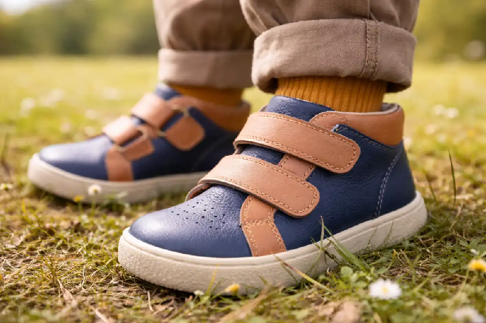 Jakościowe skórzane buty dziecięce Pegres w naturze