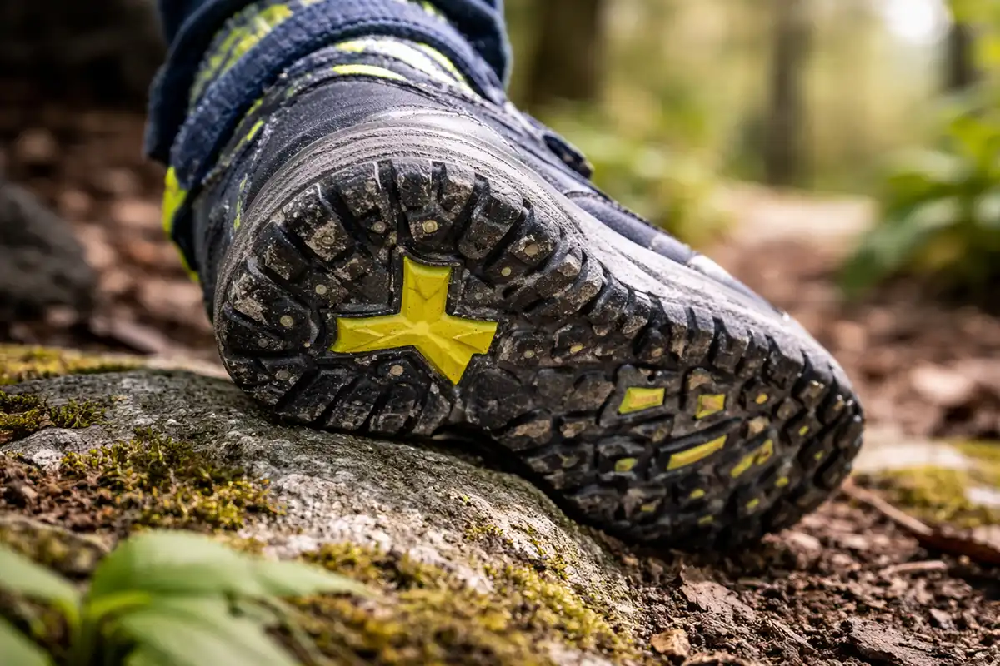 Antypoślizgowa podeszwa dziecięcych butów outdoorowych