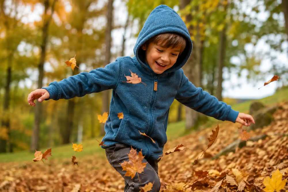 Dziecięca bluza z kapturem jako druga warstwa na jesień