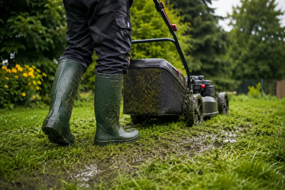 Wytrzymałe kalosze męskie z antypoślizgową podeszwą do pracy w ogrodzie